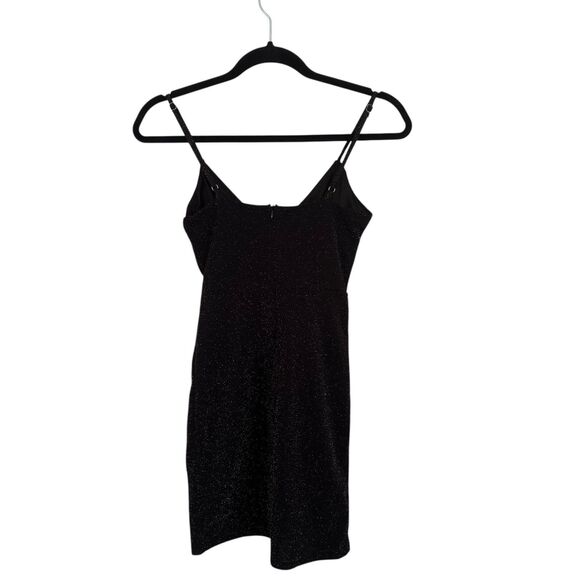 Altar’d State Black Metallic Sleeveless Mini Dress Size XS Glam Sexy Holiday Y2K - Picture 2 of 10